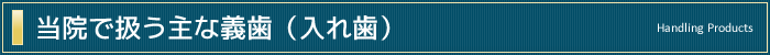 当院で扱う主な義歯（入れ歯）